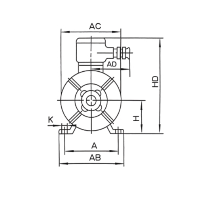 機(jī)座帶底腳、端蓋上無凸緣的電動(dòng)機(jī)(B3)