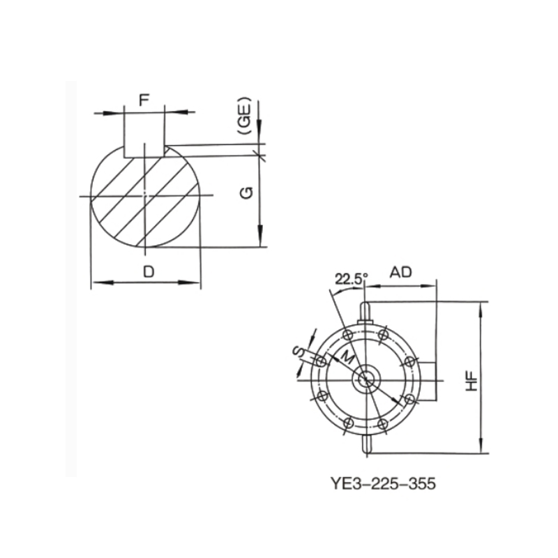 立式安裝、機(jī)座不帶底腳、端蓋上有凸緣的電動(dòng)機(jī)